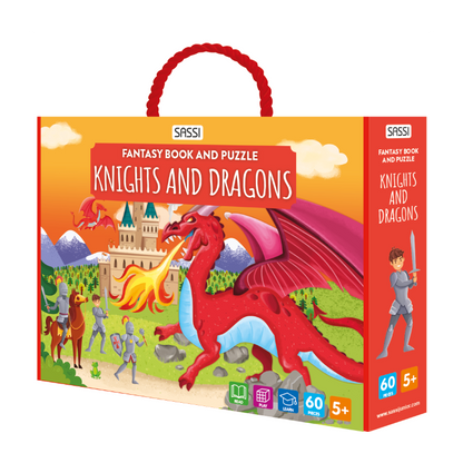 Fantasy Book & Puzzle - Knights And Dragons