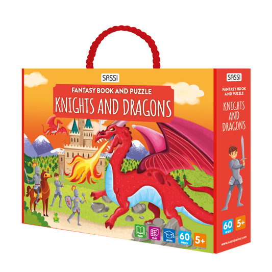 Fantasy Book & Puzzle - Knights And Dragons