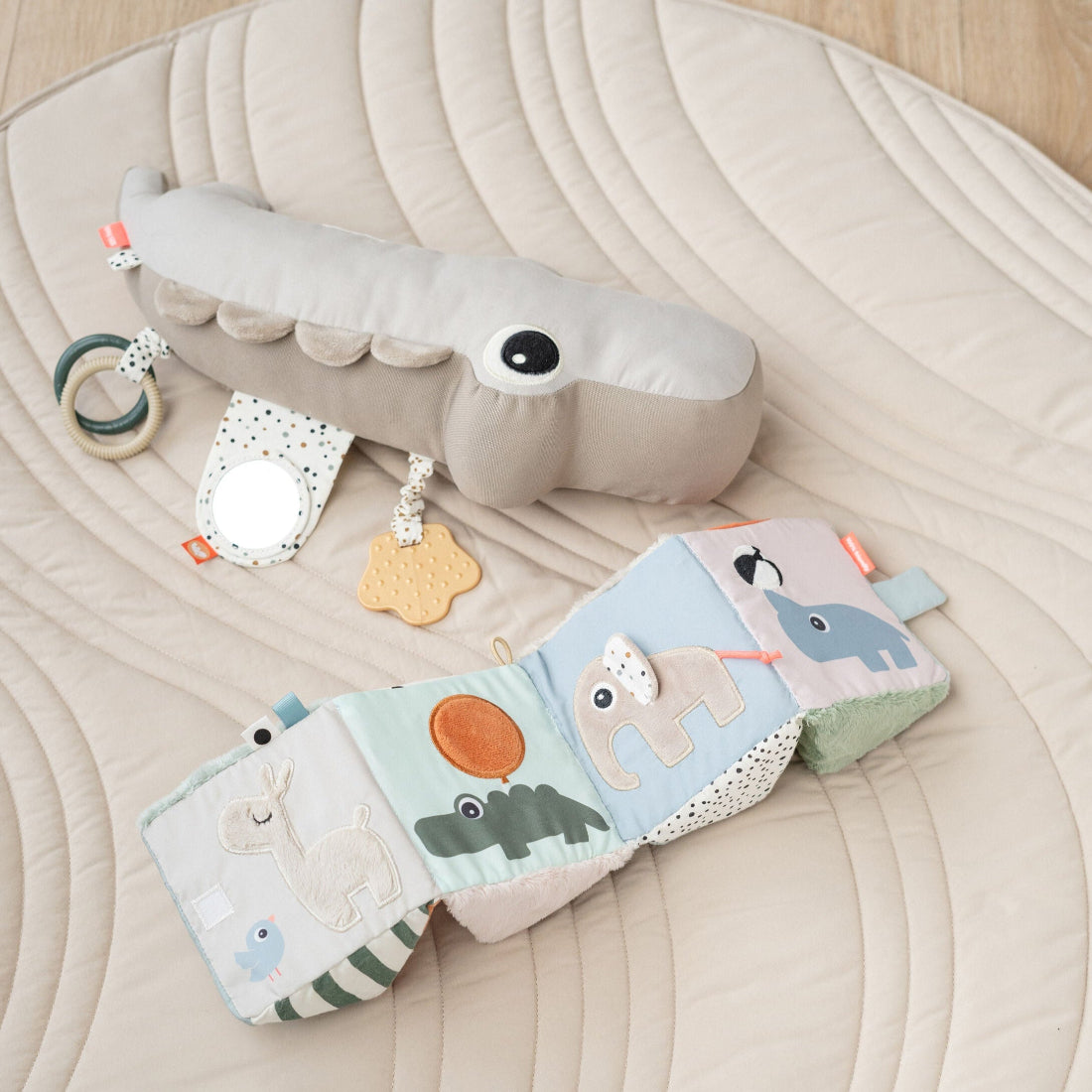 Done By Deer Tummy Time Activity Toy Croco Sand