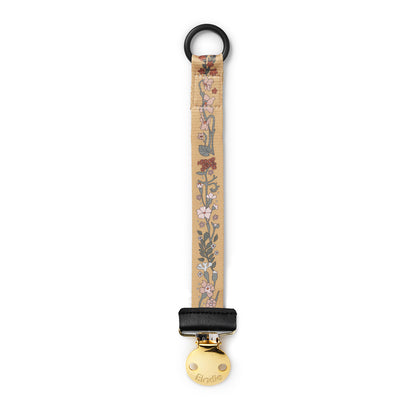 Pacifier Clip - Golden Vintage Flower