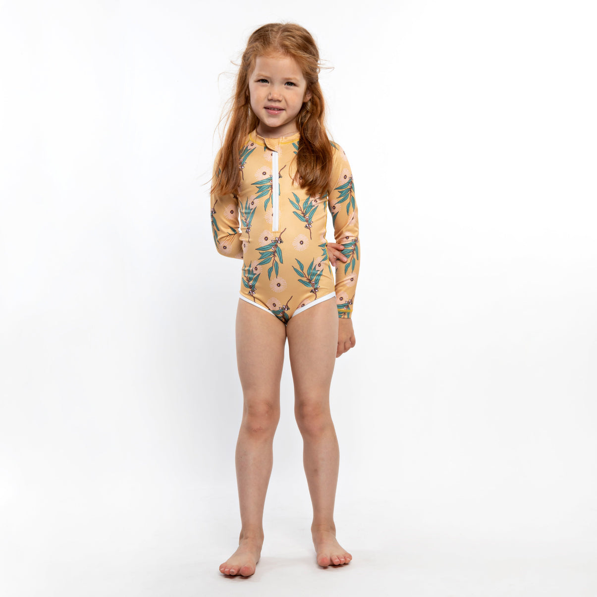 Golden Wattle Swimsuit  Long Sleeve