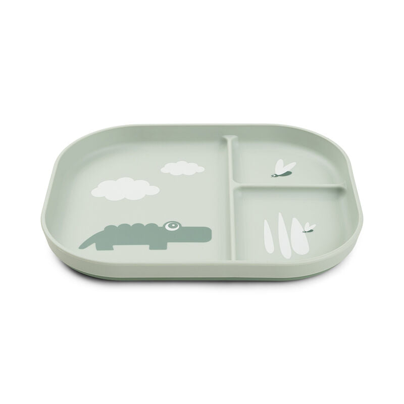 Foodie Compartment Plate Croco Green