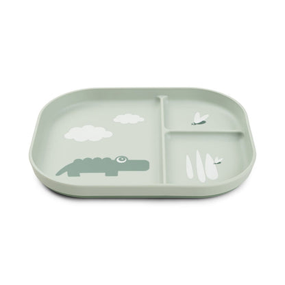 Foodie Compartment Plate Croco Green