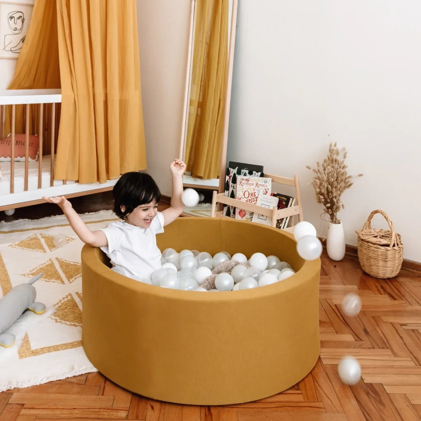 Mustard Ball Pit - Pearl/Clear Balls - Mustard