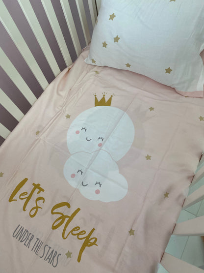 Elli Junior - 100% Organic Double Sided Duvet Cover Set Let's Sleep/Stars (Full size)