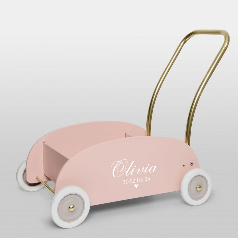 Learn To Walk Stroller Named Pink/Gold(Personalised) PRE ORDER