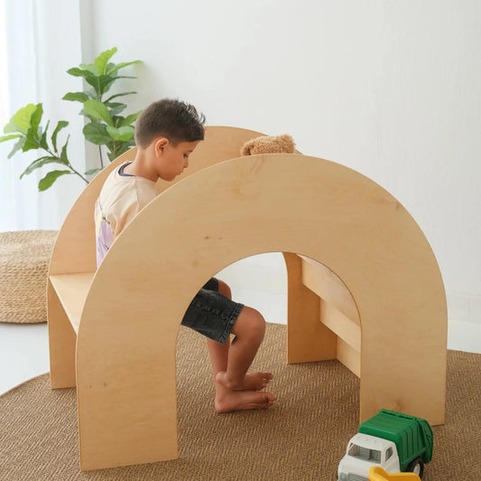 Montessori bookshelf 3 in 1 - Natural