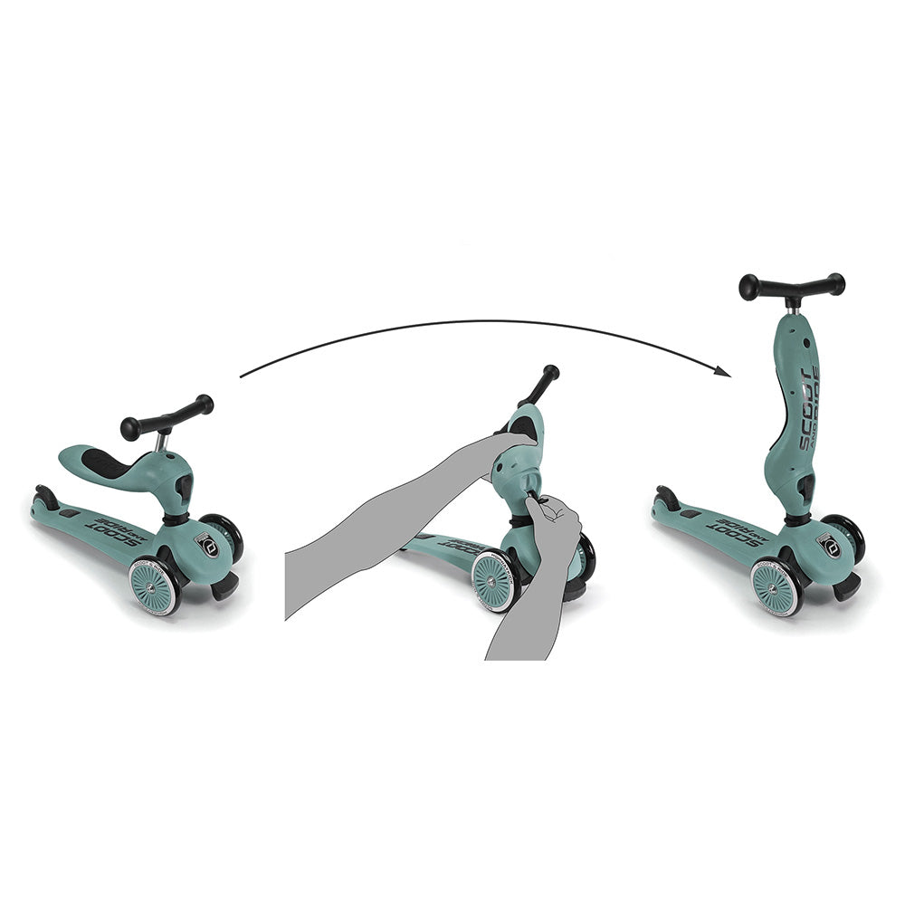 2-in-1 Scooter Highwaykick 1 Blueberry with Helmet