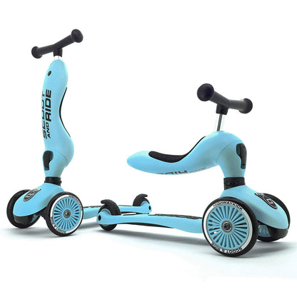 2-in-1 Scooter Highwaykick 1 Blueberry with Helmet