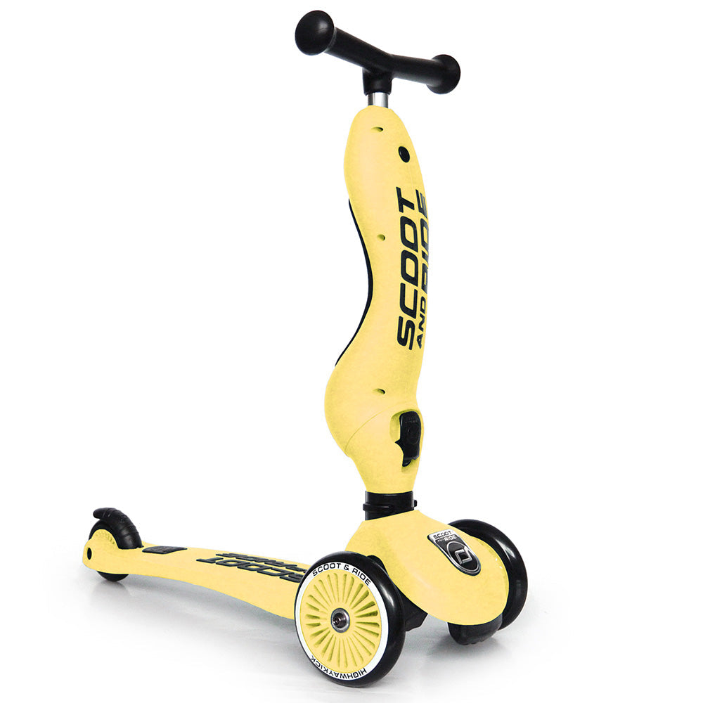 2-in-1 Scooter Highwaykick 1 Lemon with Helmet