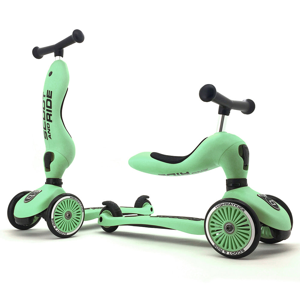 2-in-1 Scooter Highwaykick 1 Kiwi with Helmet