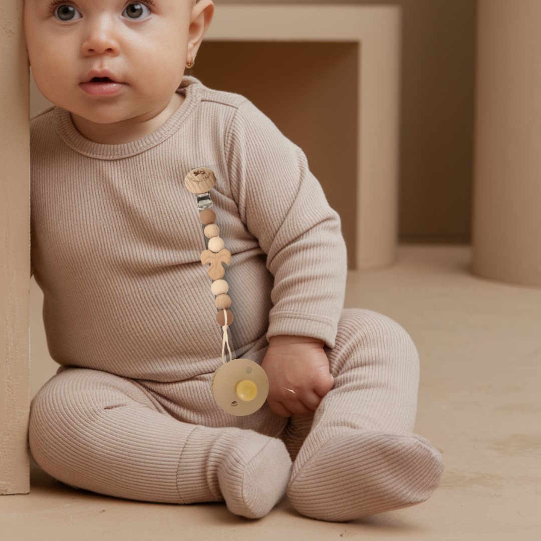 Autumn Pacifier Clip Brown