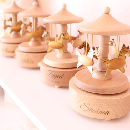 Personalized Music Carousel - Horse  Brown