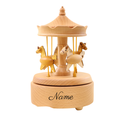 Personalized Music Carousel - Horse  Brown