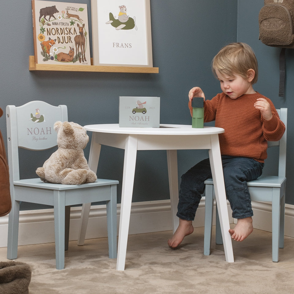Table & Chairs Nordic Bear White (Personalised) PRE ORDER