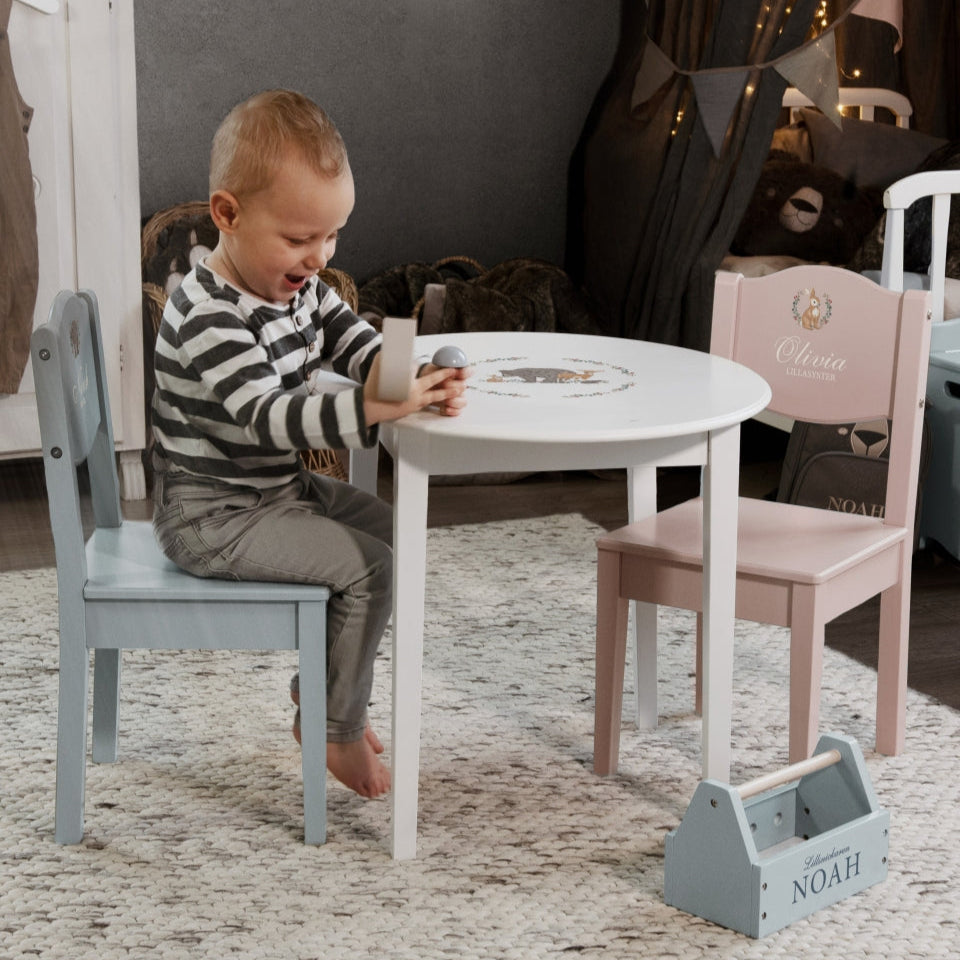 Table & Chairs Bear & Bunny - Nordic(Personalised) PRE ORDER