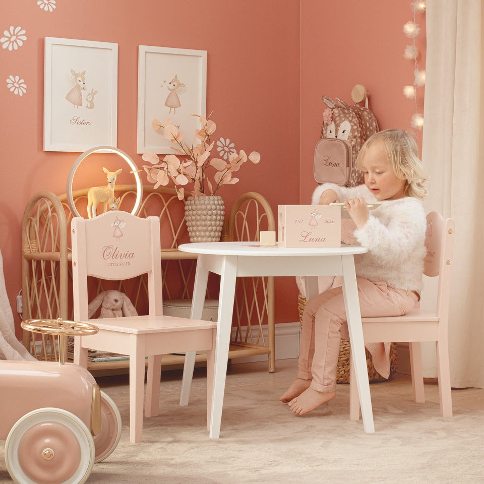 Table & Chairs White - Nordic Deer (Personalised) PRE ORDER