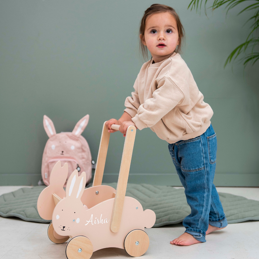 Wooden Push Along Cart - Mrs. Rabbit (NOT A Walker)