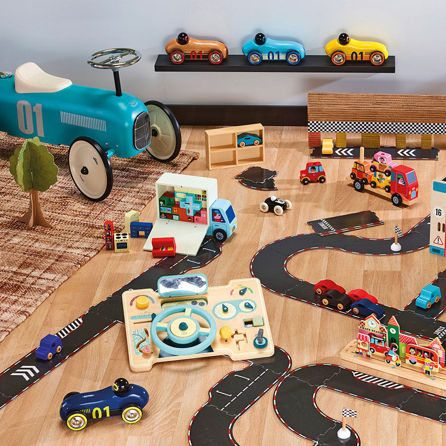 Wooden Early Learning Toy – Multi-Activity Dashboard
