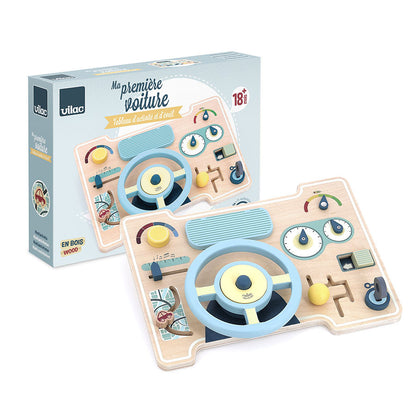 Wooden Early Learning Toy – Multi-Activity Dashboard