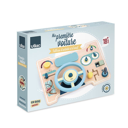 Wooden Early Learning Toy – Multi-Activity Dashboard