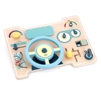 Wooden Early Learning Toy – Multi-Activity Dashboard