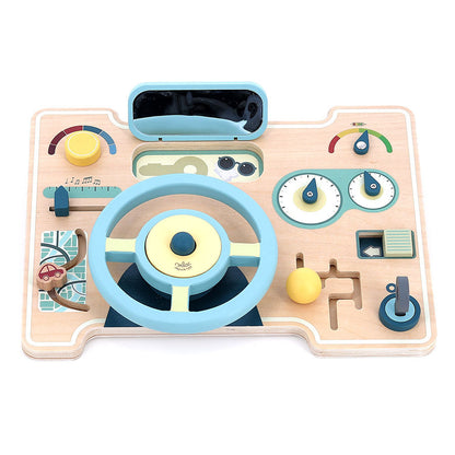 Wooden Early Learning Toy – Multi-Activity Dashboard