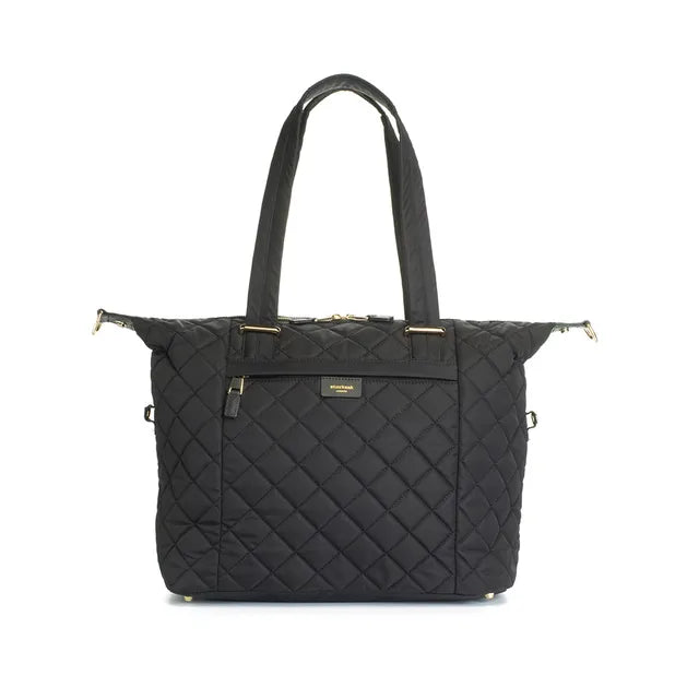 Stevie Quilted Diaper Bag - Black