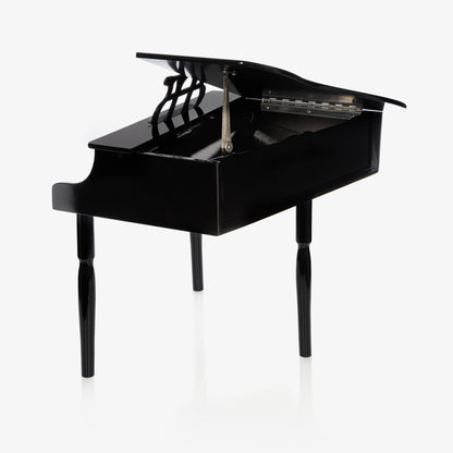 Black Grand Piano with 30 Keys and Sheet Music