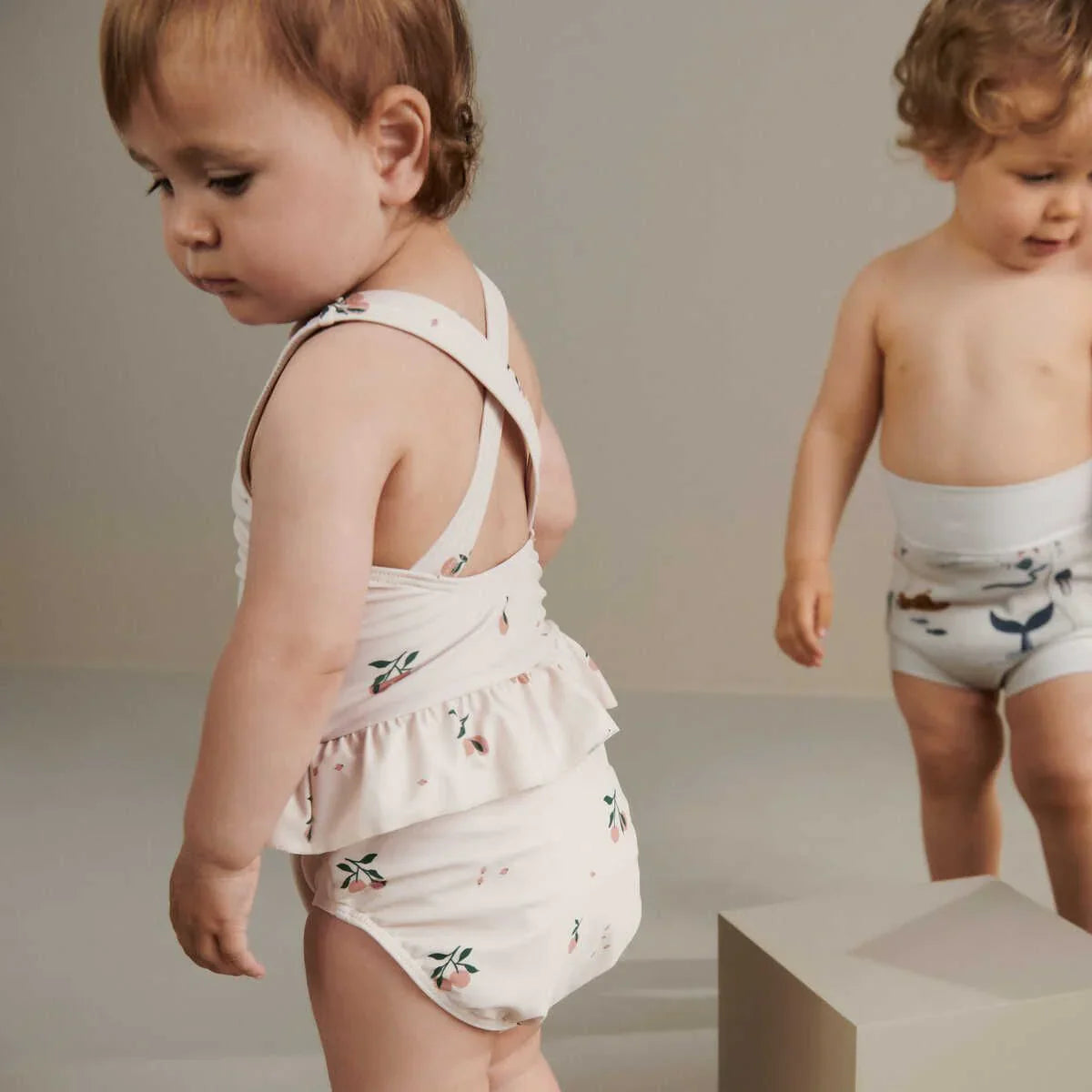 Amina Baby Printed Swimsuit - Peach