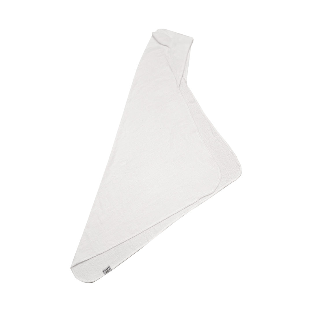 Organic Cotton Terry Velour Hooded Towel - White Free Personalise