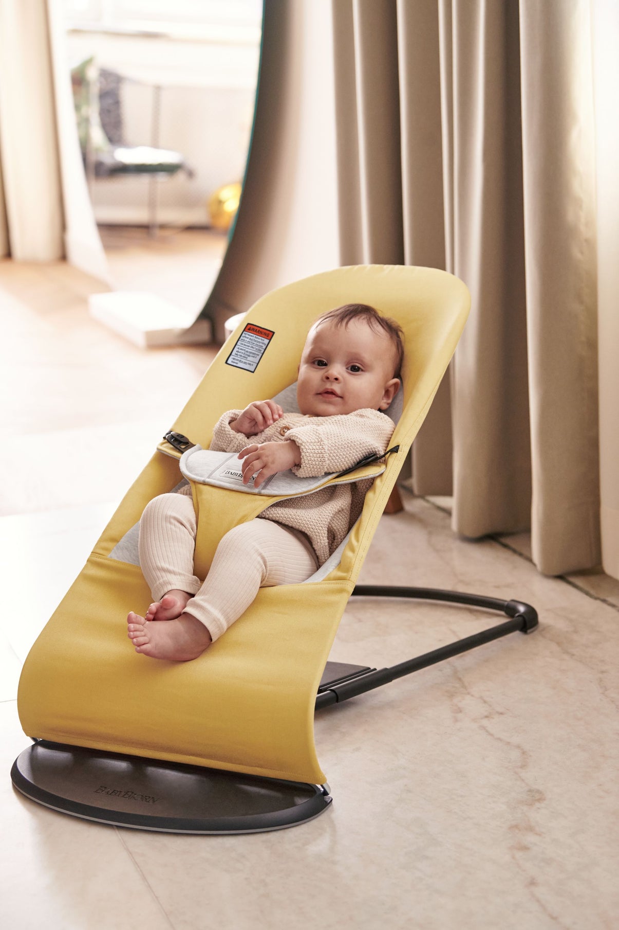 Bouncer Balance Soft - Yellow/Grey, Cotton/Jersey