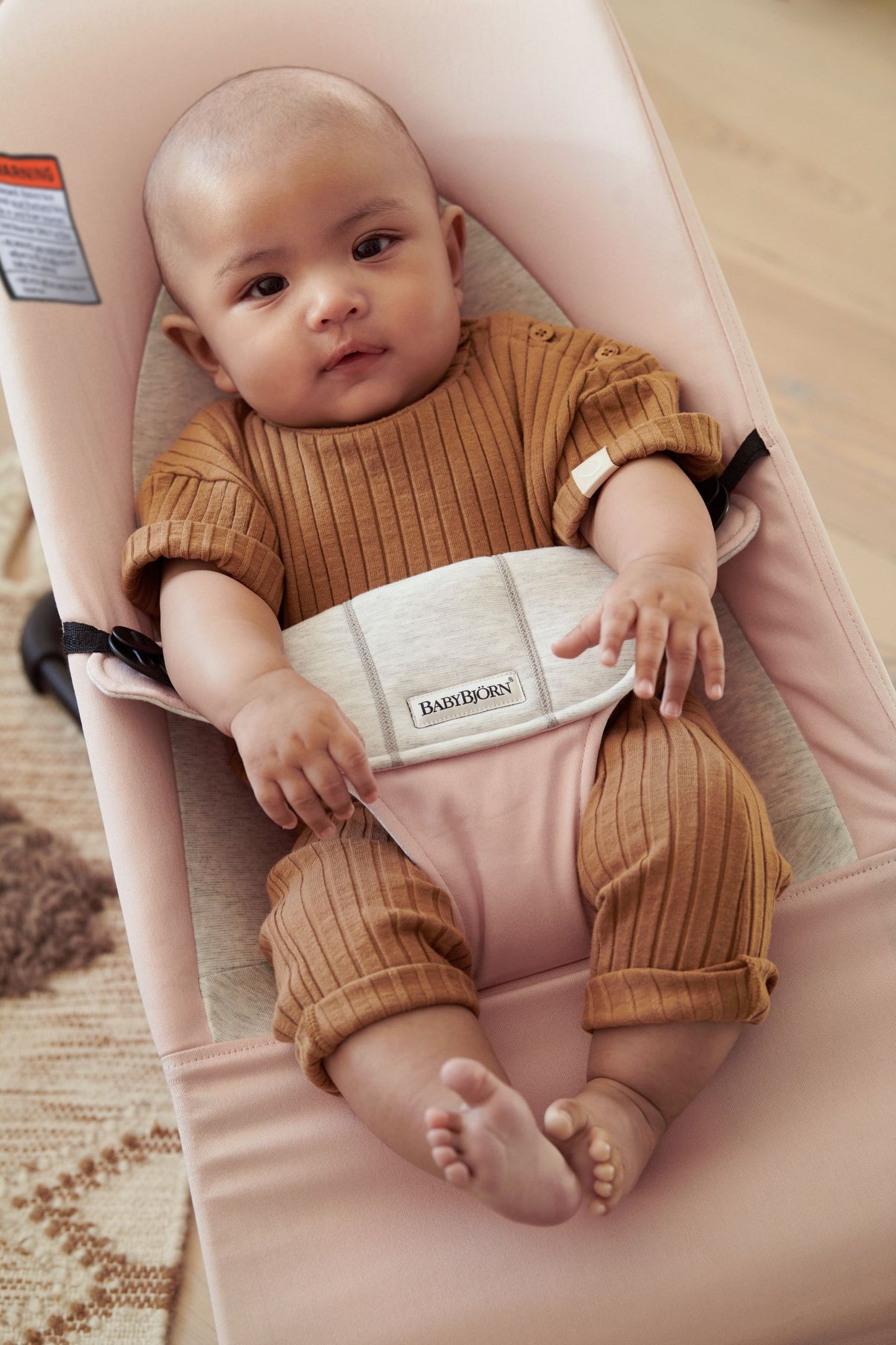 Bouncer Balance Soft - Light Pink/Grey, Cotton Jersey