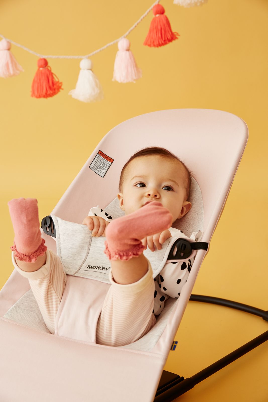 Bouncer Balance Soft - Light Pink/Grey, Cotton Jersey
