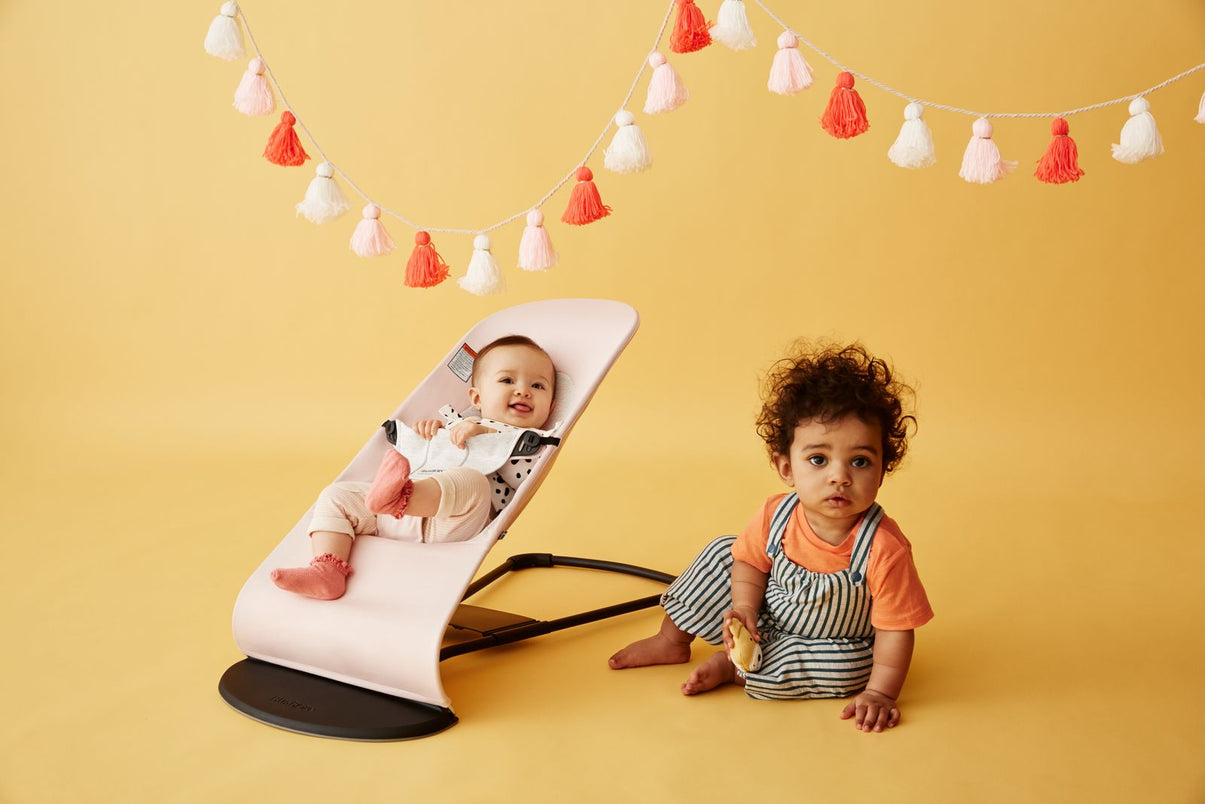 Bouncer Balance Soft - Light Pink/Grey, Cotton Jersey