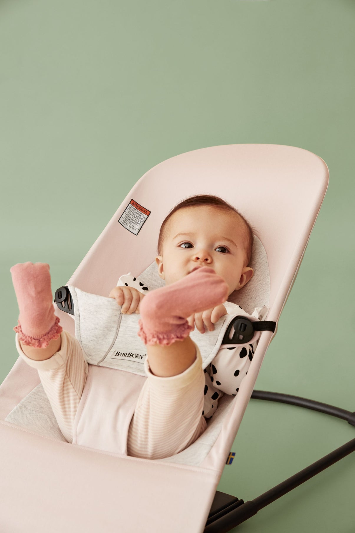 Bouncer Balance Soft - Light Pink/Grey, Cotton Jersey