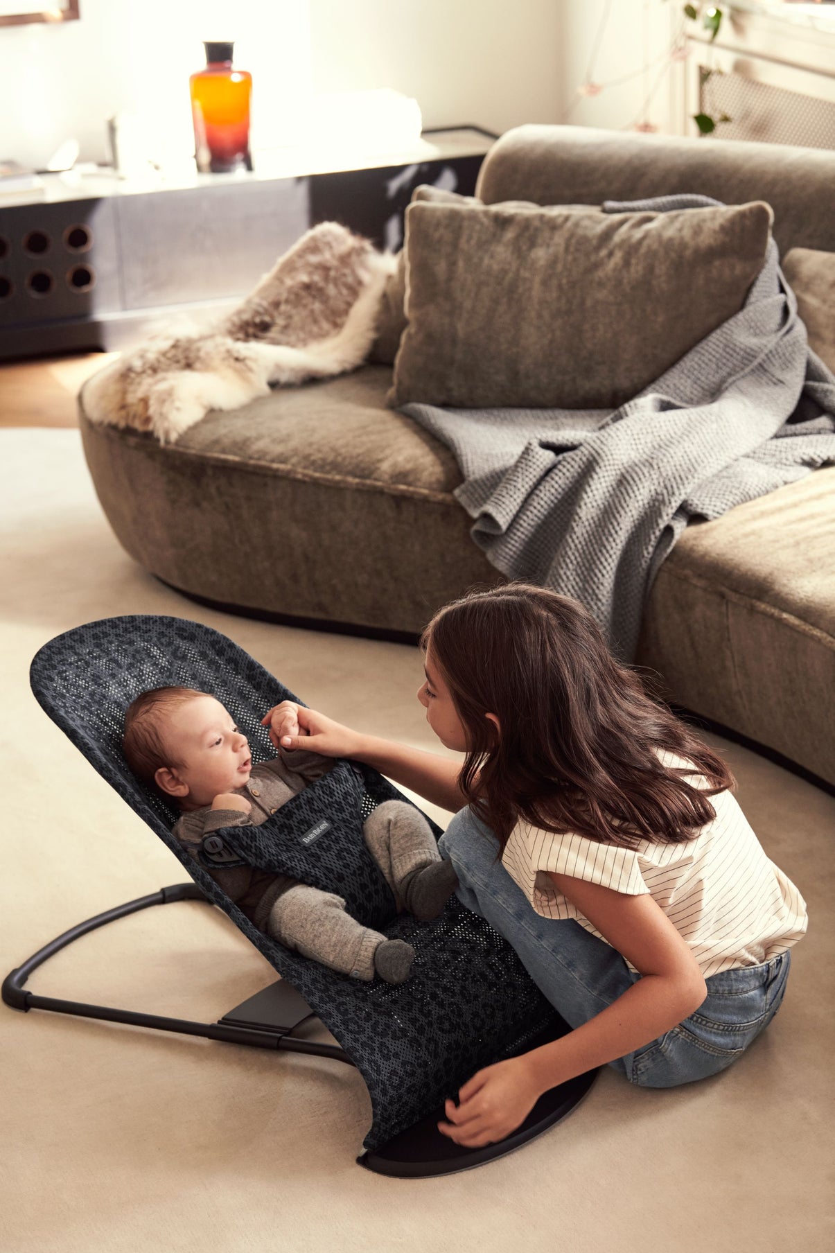Bouncer Bliss - Anthracite/Leopard, Mesh