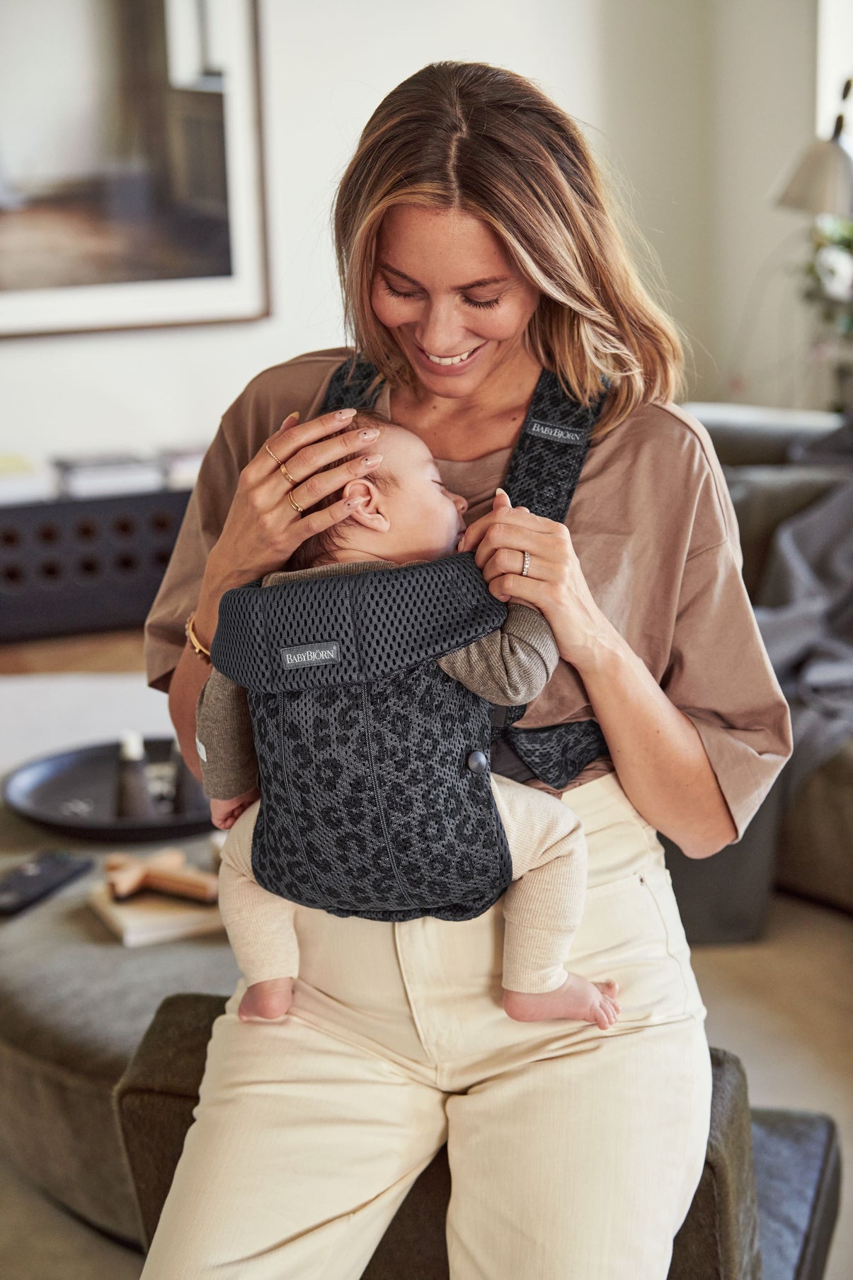 Baby Carrier Mini - Anthracite/Leopard, 3D Mesh