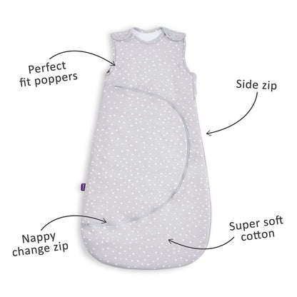 SnuzPouch Sleeping Bag, 1.0 Tog - White Spot