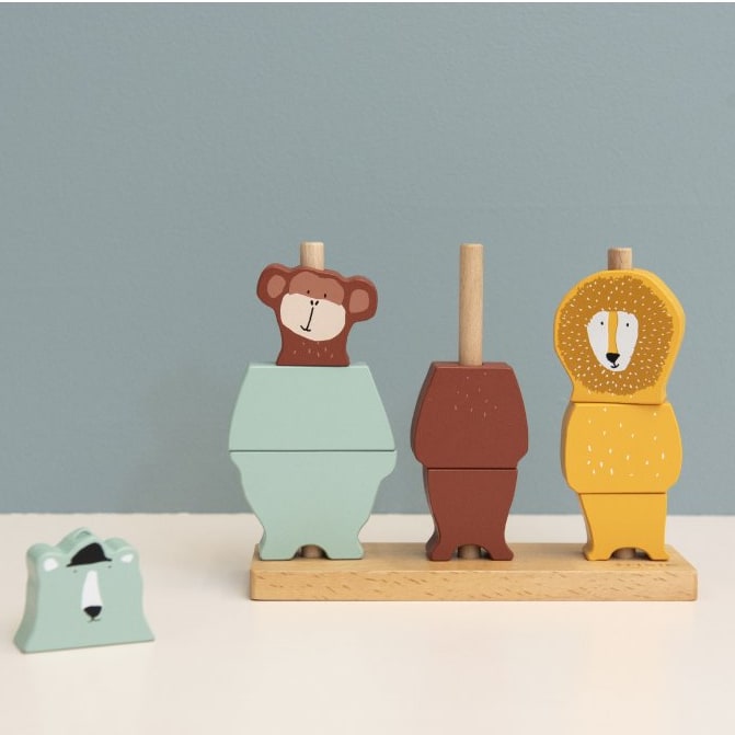 Wooden Animal Puzzle Stacker
