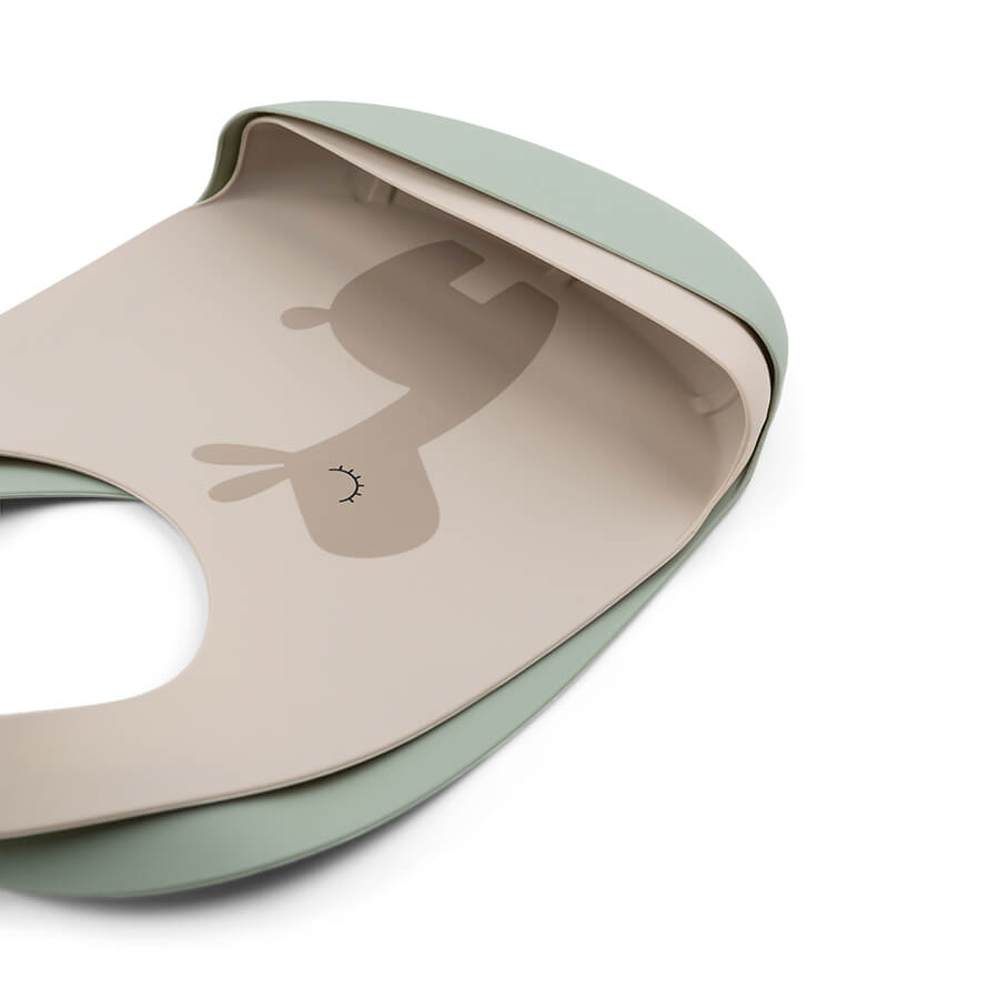 Silicone bib 2-pack Lalee Sand/Green