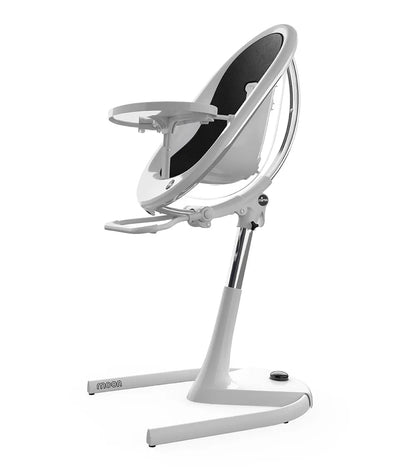 Mima Moon Full Set (Highchair + Seat Pad + Cushion Set + Footrest) - Black - White Frame