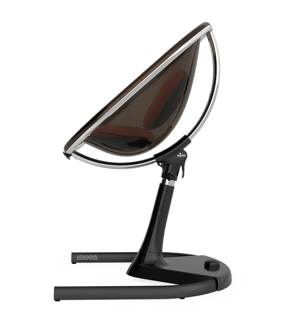 Mima Moon Full Set (Highchair + Seat Pad + Cushion Set + Footrest) - Camel - Black Frame