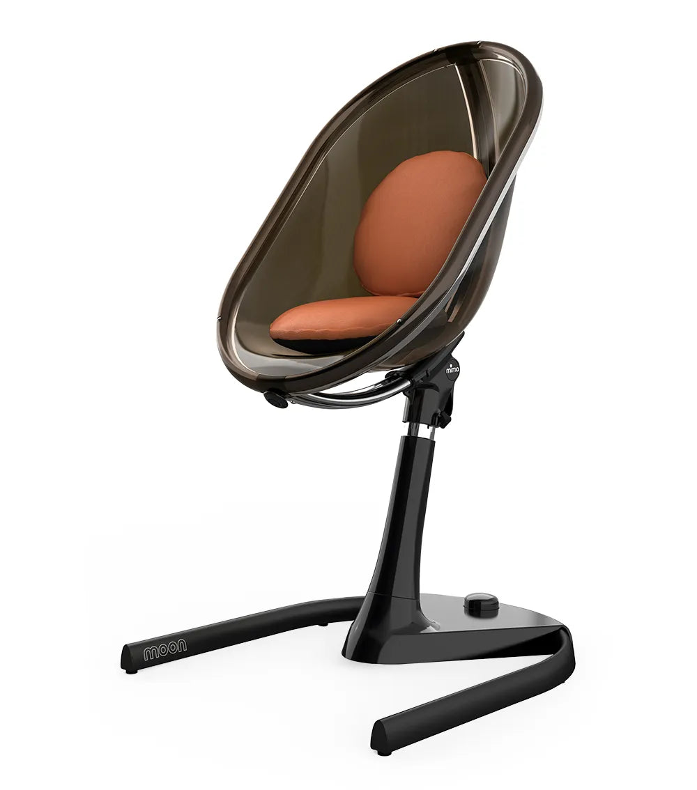 Mima Moon Full Set (Highchair + Seat Pad + Cushion Set + Footrest) - Camel - Black Frame