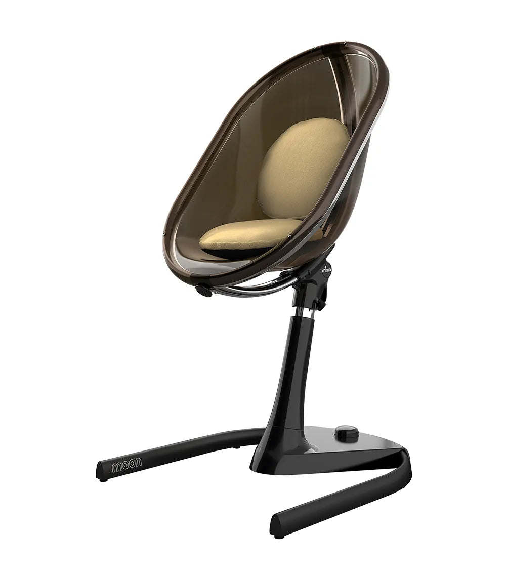 Mima Moon Full Set (Highchair + Seat Pad + Cushion Set + Footrest) - Champ Gold - Black Frame