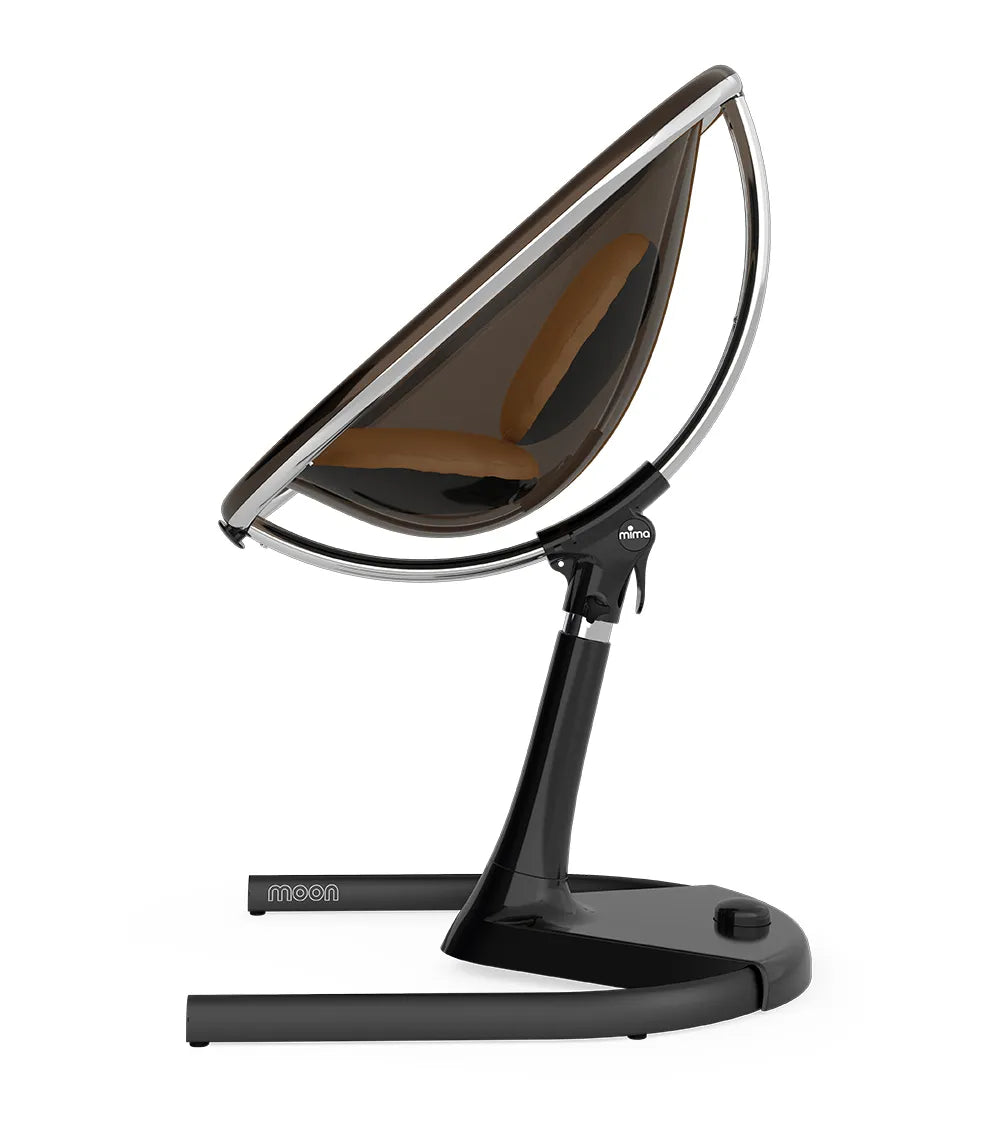 Mima Moon Full Set (Highchair + Seat Pad + Cushion Set + Footrest) - Champ Gold - Black Frame