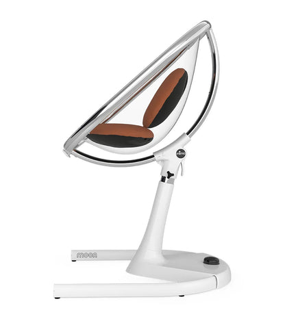 Mima Moon Full Set (Highchair + Seat Pad + Cushion Set + Footrest) - Camel - White Frame
