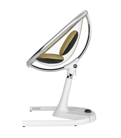 Moon Full Set (Highchair + Seat Pad + Cushion Set + Footrest) - Champ Gold - White Frame