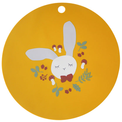 Silicone Placemat Rabbit Mustard