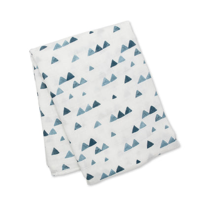 Lulujo - Bamboo Swaddle Blanket - Navy Triangles